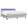 vidaXL Letto a Molle con Materasso e LED Grigio Chiaro 180x210cm Velluto