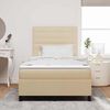 vidaXL Letto a molle con materasso Crema 120 x 200 cm Tessuto