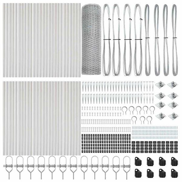 vidaXL Palo della recinzione Argento 100 x 0,6 m (rete da 25 mm)