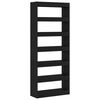 vidaXL Armadio per Libri con lo scaffale Rovere Nero 80 x 30 x 198 cm