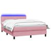 vidaXL Letto a Molle con Materasso e LED Rosa 140x220 cm in Velluto