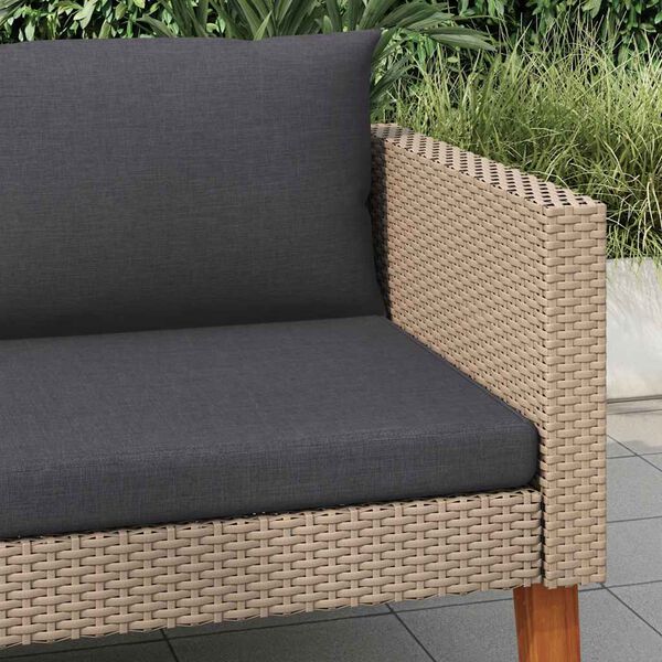 vidaXL Divano da Giardino Singolo con Cuscini in Polyrattan Beige