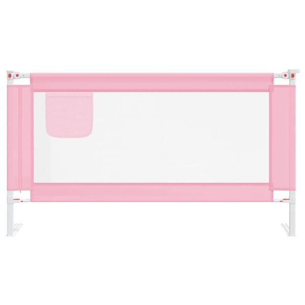 vidaXL Sponda Letto di Sicurezza per Bambini Rosa 150x25 cm Tessuto