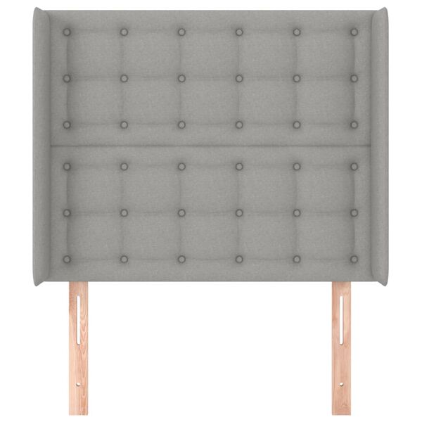 vidaXL Testiera ad Orecchio Grigio Chiaro 103x16x118/128 cm in Tessuto