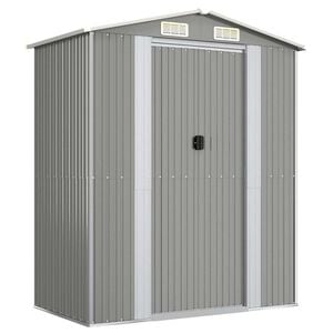 vidaXL Capanno da Giardino Grigio Chiaro 192x108x223cm Acciaio Zincato