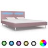 vidaXL Giroletto con LED senza Materasso Rosa 180x200 cm in Tessuto