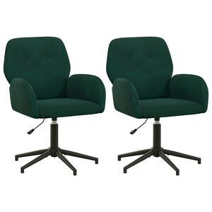 vidaXL Sedie da scrivania girevoli 2 pz Velluto 54 x 55 x 90 cm