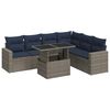 vidaXL Set Divani da Giardino con Cuscini 7pz Nero Polyrattan Acacia