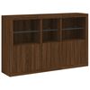 vidaXL Credenza con Luci LED Rovere Marrone 162x37x100 cm