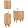 vidaXL Set di mobili per il bagno 3 pcs Marrone Legno massello di pino