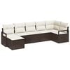 vidaXL Set di divani 7 pz Marrone e Crema polyrattan