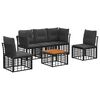 vidaXL Set di divani da esterno 6 pcs Nero e Grigio scuro Poliestere