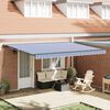 vidaXL Tenda Retrattile Blu e Bianco 450 &times; 300 cm Alluminio e Tessuto