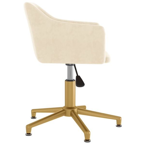 vidaXL Sedia da Pranzo Girevole Crema in Velluto
