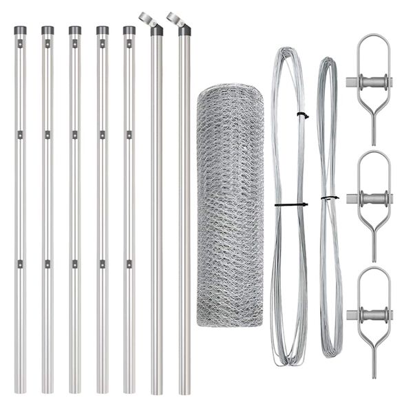 vidaXL Palo della recinzione Argento 10 x 0,6 m (rete 13 mm) Acciaio