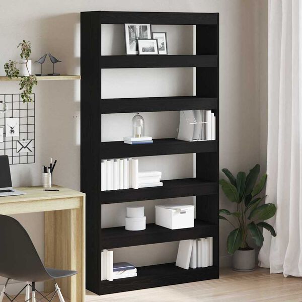 vidaXL Armadio per Libri Rovere Nero 100 x 30 x 198 cm