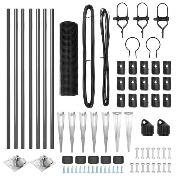 vidaXL Palo della recinzione Grigio 10 x 0,5 m (rete 25 x 25 mm)
