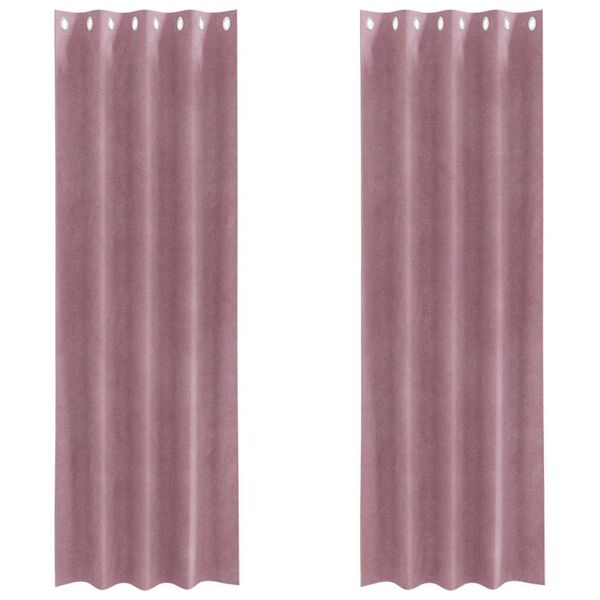 vidaXL Tende oscuranti 2 pcs Rosa scuro 140 x 225 cm Velluto