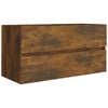 vidaXL Mobile Sottolavabo Rovere Fumo 90x38,5x45 cm Legno Multistrato