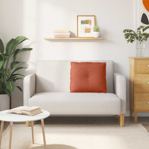 vidaXL Cuscino per Schiena Rosso Arancio 60 x 50 cm Tessuto in Cords