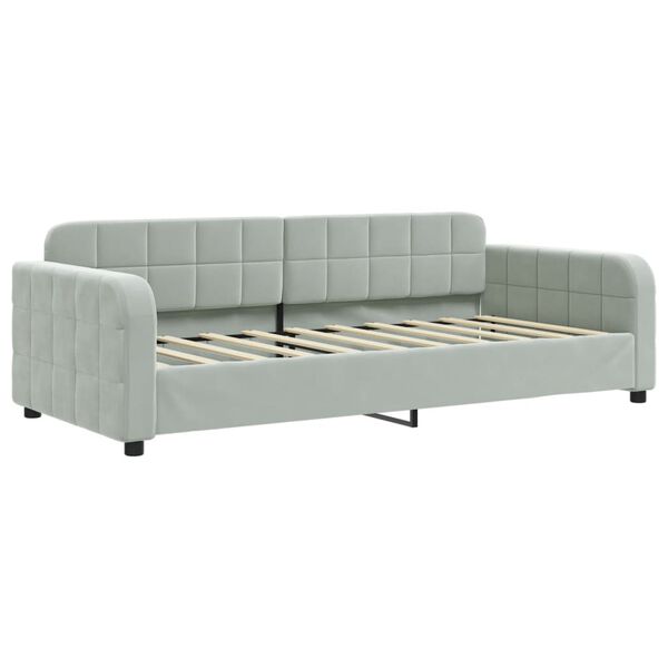 vidaXL Divano Letto Estraibile Cassetti Grigio Chiaro 90x190cm Velluto