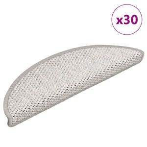 vidaXL Tappeti Autoadesivi Scale Aspetto Sisal 30 pz 56x17x3cm Argento