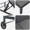 vidaXL Lettino da Sole 1-persona Nero 206 x 62.5 x 74 cm polyrattan
