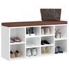 vidaXL Panca Porta Scarpe Bianco Lucido 103x30x48 cm Legno Multistrato