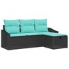 vidaXL Set di divani 4 pz Nero Poly Rattan