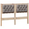 vidaXL Testiera Altro Marrone e taupe 135 cm Legno di pino massello