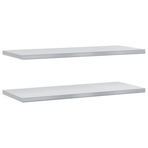 vidaXL Mensole a Muro 2 pz 100x40 cm Argento in Acciaio Inossidabile