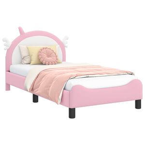 vidaXL Struttura letto bambini con testata Rosa 80 x 160 cm PU