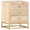vidaXL Comodino Oro 40x30x50 cm in Legno Massello di Mango
