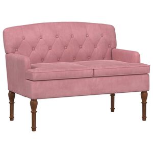 vidaXL Loveseat con bottoni imbottiti Rosa 111 x 65 x 79 cm Velluto