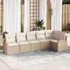 vidaXL Set Divano da Giardino con cuscino 6 pcs Beige Poly Rattan