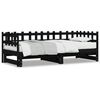vidaXL Dormeuse Estraibile Nera 2x(90x200) cm Legno Massello di Pino