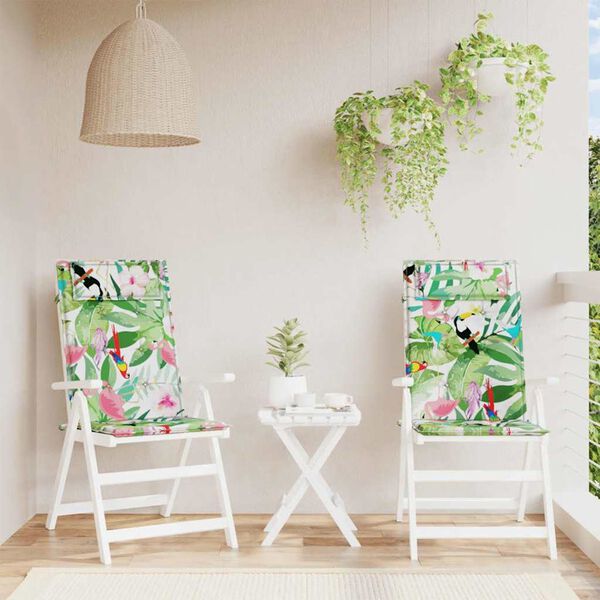 vidaXL Cuscini per Sedia Schienale Alto 2pz Multicolore Tessuto Oxford