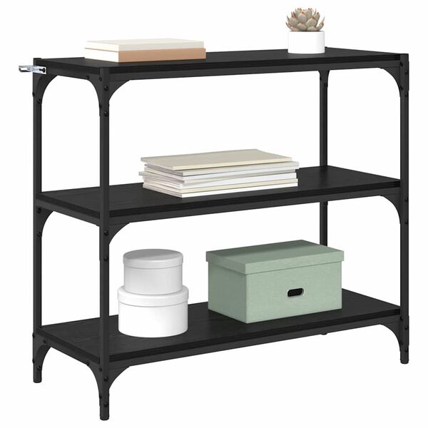 vidaXL Armadio per Libri Rovere Nero 80 x 33 x 70,5 cm