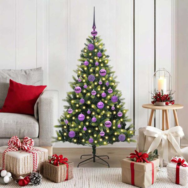 vidaXL Albero di Natale Artificiale Pieghevole 150 LED Verde 120 cm