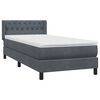 vidaXL Giroletto a Molle con Materasso Grigio Scuro 90x220 cm Velluto
