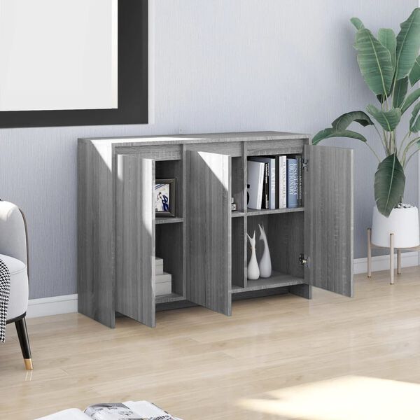 vidaXL Credenza Grigio Sonoma 102x33x75 cm in Truciolato