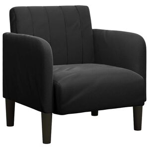 vidaXL Divano Sedia con Braccioli Nero 54 cm in Velluto