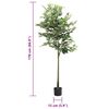 vidaXL Albero di Ficus Artificiale 756 Foglie 170 cm Verde