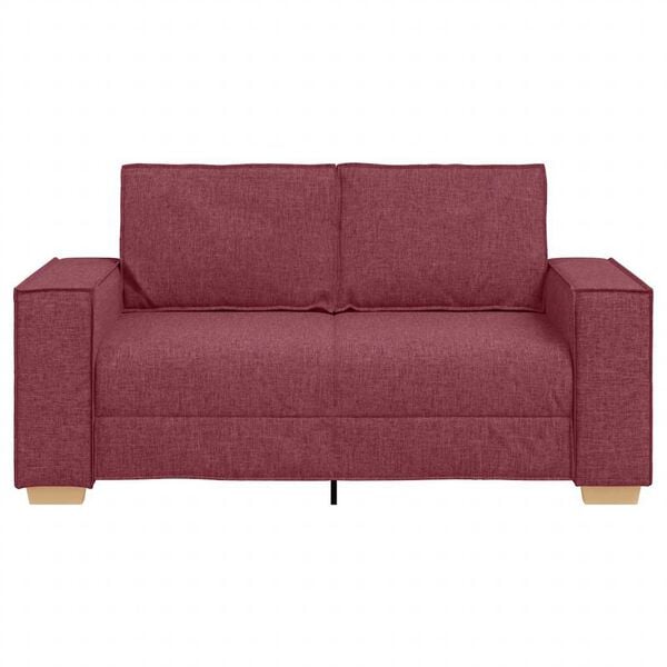 vidaXL Divano a 2 posti rosso vino 160x78x84 cm in tessuto