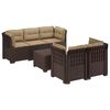 vidaXL Divano da Giardino 5 Posti con Cuscini Stile Rattan PP Marrone