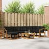 vidaXL Set di divani da esterno con cuscino 8 pcs Naturale e Nero