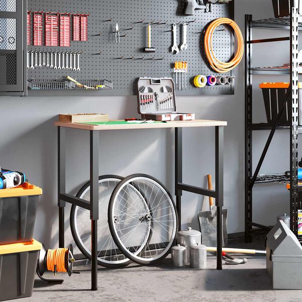 vidaXL Telai per Banco da Lavoro 2 pz in Metallo 55x(69-95,5) cm Neri