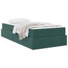 vidaXL Letto con contenitore e materasso Verde Scuro 90 x 190 cm