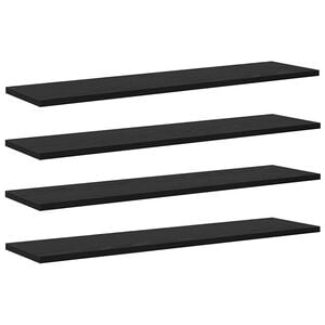 vidaXL Scaffale 4 pcs Nero 80 x 20 x 1,5 cm Legno multistrato