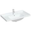 vidaXL Lavandino da Bagno Bianco 91,5x48x23cm Rettangolare in Ceramica